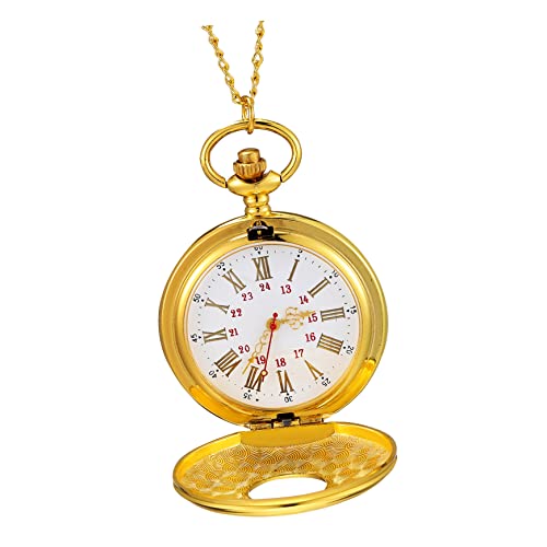 LIFKOME Antike Taschenuhr Mit Römischen Ziffern Unisex-gehäuse Robustes Metall Dekorativ Für Herren Und Damen von LIFKOME