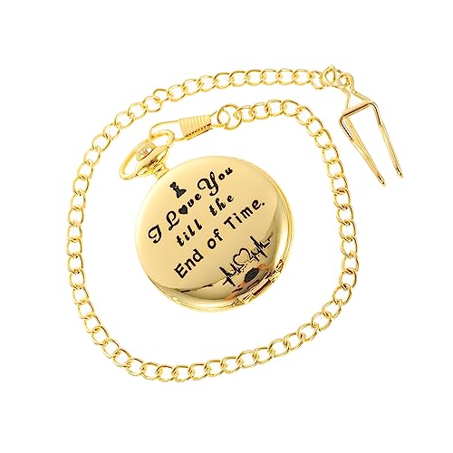 LIFKOME Analog Taschenuhr Mit Kette Vintage Pocket Watch Für Herren Retro Design Tragbare Edelstahl Uhr Geeignet Für Und Besondere Anlässe von LIFKOME