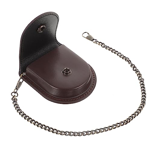 LIFKOME Taschenuhr PU Vintage Aufbewahrungsbeutel für Taschenuhren Retro Tragbar Schützt Schmutz für Herren mit Antikem von LIFKOME