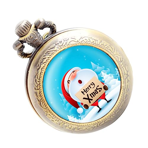 LIFKOME Weihnachtliche Taschenuhr Im Retro-Stil Mit Kette Vintage Pocket Watch Für Männer Frauen Besondere Anlässe von LIFKOME