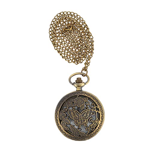 LIFKOME Hängende Taschenuhr Retro Mit Kette Clamshell Design Hohl Uhr Aus Legierung Exquisites Handwerk Digitale Zeitmessung von LIFKOME