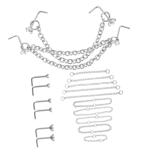 LIFKOME Teiliges Nasenpiercing Damen Nasenringe aus Metall mit Nasensteckern und Ketten für Vielseitige Nasenketten und Stilvolles Piercing Schmuck für Frauen von LIFKOME