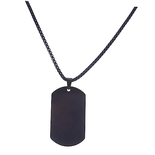 LIFKOME Titanstahl Dog Tag Halskette Herren Military Pendant Anhänger Schwarz Robust Modisch für Geburtstag Valentinstag von LIFKOME