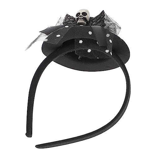 Halloween-Haarschmuck Totenkopf-Hut-Stirnband Mini-Hut Schwarze Haargummis Für Haare Hexenkostüm Halloween-Cosplay-Stirnbänder Halloween-Haar-Accessoires Halloween-Hut-Kopfschmuck von LIFKOME