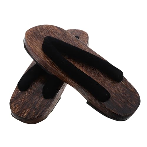 LIFKOME Traditionelle Japanische Cosplay Holzclogs Herren Runde Zehen Kimono Sandalen Langlebig Vielseitig für Innen Außenbereich Stilvolle Herren holzpantoffeln von LIFKOME