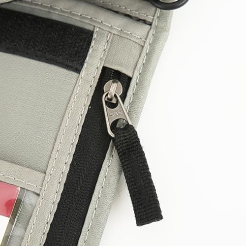 LIFKOME Tragbare Geldbörse Geldgürtel Reise-geldhalter Haltertasche Dokumentenaufbewahrung Reise-Organizer (grau) von LIFKOME