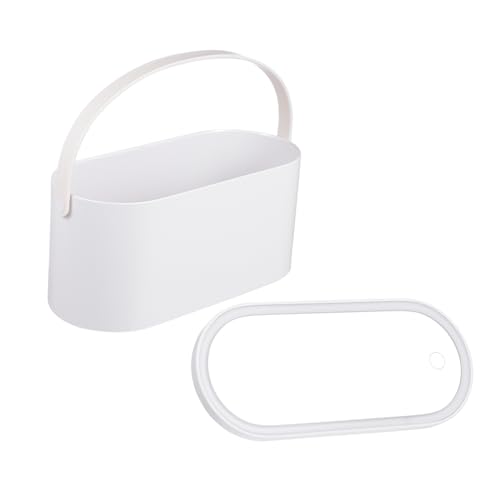 LIFKOME Tragbare Make Up Organizer Box mit LED Spiegel Faltbarer Kosmetikspiegel für Reisen Fitnessstudio und Camping Leicht und Langlebig Verstellbarer Design von LIFKOME