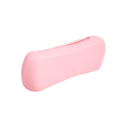 LIFKOME Tragbare Make Up Pinsel Aufbewahrungstasche aus Langlebigem Silikon mit Reißverschluss Kompakte Schminktasche für Reisen und Alltag Leichtes Kosmetik Pinsel Etui in Rosa für Damen von LIFKOME