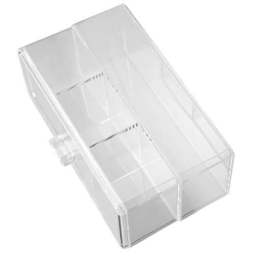 LIFKOME Transparenter Aufbewahrungsbehälter Mit Deckel Schreibtisch-organizer Wattepad-spender Pinselhalter Für Kosmetik Make-up-organizer-box Platzsparendes Design Für Schminktisch Und von LIFKOME
