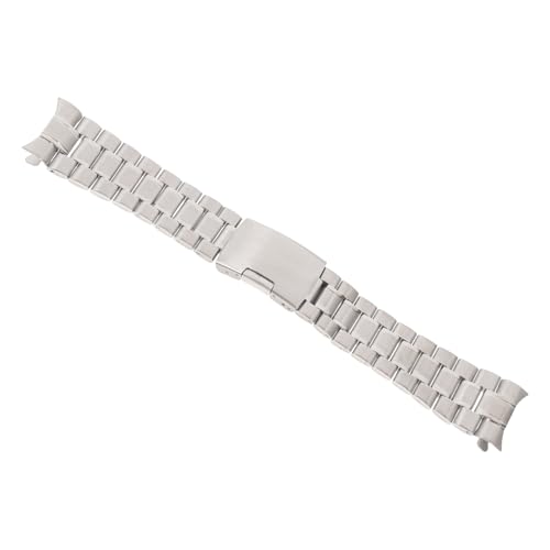 LIFKOME Uhrenarmband mit Gebogenem Ende Glieder Silbernes Armband für Herren Schnelles Ablegen Komfortabel und Langlebig Ersatzarmband für Edelstahluhren von LIFKOME