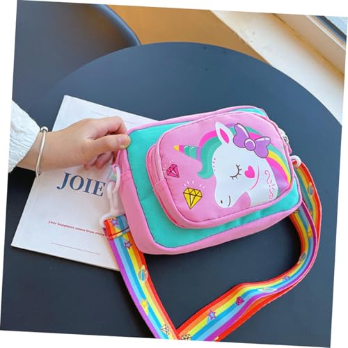 LIFKOME Umhängetasche Einhorn Motiv Leichte Oxford Tasche Süße Cartoon Mädchen Handtasche mit Praktischem Kleingeld Smartphonefach Modische Kleine Schultertasche für Junge Mädchen von LIFKOME