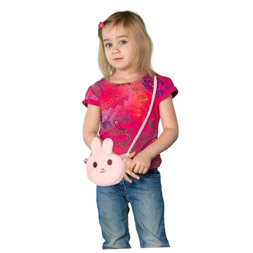 LIFKOME Umhängetasche Plüsch Hase Weiches Material Verstellbarer Gurt Leicht Tragbar Mädchen Crossbody Tasche Für Kleine Spielsachen Snacks Alltag von LIFKOME