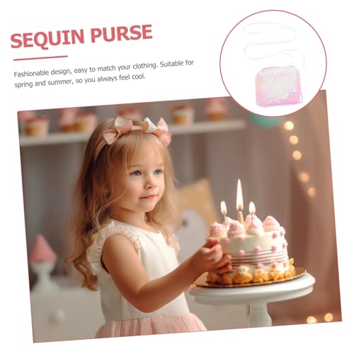 LIFKOME Umhängetasche mit Pailletten Kleines Portemonnaie mit Reißverschluss Kompakte Geldbörse für Münzen und Kleingeld Leichte Schultertasche für Party und Alltag von LIFKOME