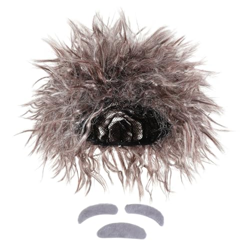 LIFKOME Verrückter Wissenschaftler Kostüm Set mit Realistischer Brauner Zopfperücke und Abnehmbarem Schnurrbart Augenbrauen-set für Erwachsene Leicht Komfortabel für Cosplay und Halloween von LIFKOME