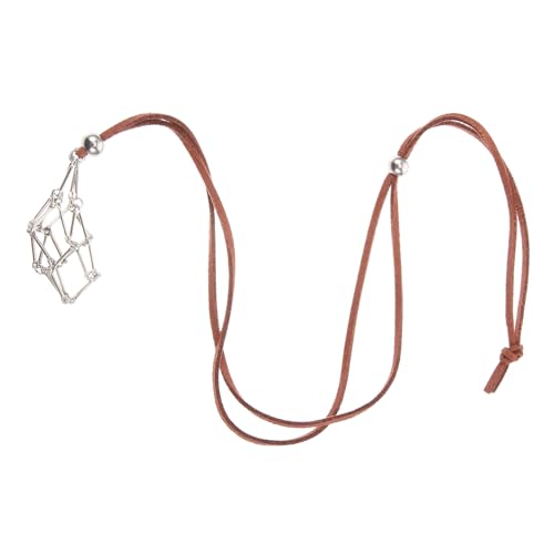 LIFKOME Verstellbare Kristallhalter Halskette Metall Lederband DIY Schmuckanhänger Bead Cage für Natürliche Steine Leicht Langlebig Modisch Passend zu Kleidern Shirts von LIFKOME