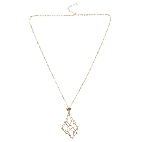 LIFKOME Verstellbare Kupfer Halskette mit Metallsteinhalter Netzbeutel für Rohkristall DIY Schmuckzubehör Langlebiger Schmuckanhänger für Besondere Anlässe von LIFKOME