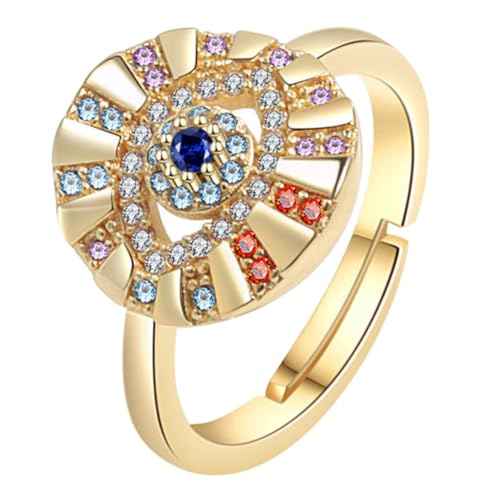LIFKOME Verstellbarer Evil Eye Ring Damen Offener Fingerring Delikates Schmuckstück Trendiger Modeschmuck für Alltag Festival Party von LIFKOME