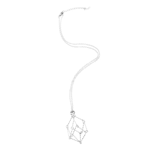 LIFKOME Verstellbarer Kristallsteinhalter Halskette Damen Leerer Netz Käfig Anhänger Kordel Schmuckhalter für Natürliche Kristallanhänger DIY Schmuckherstellung Geschenkidee von LIFKOME