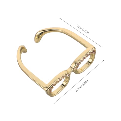 LIFKOME Verstellbarer Mini Brillenring für Damen Kreativer Offener Fingerring Leichtes Langlebiges Design Modisches Statement Schmuckstück Paaraccessoire von LIFKOME