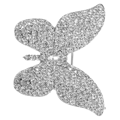 LIFKOME Schmetterlingsbrosche Mit Strass Ansteckbrosche Für Damen Tierbrosche Mit Kristallflügeln Funkelndes Accessoire Für Kleider Jacken Und Mäntel von LIFKOME