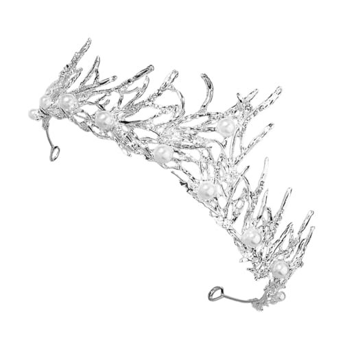 LIFKOME Vintage Barock Haarkrone Braut Tiara Silber Branches Crown Langlebiger Haarschmuck für Hochzeit Party Geburtstag und Festliche Anlässe Leicht und Elegant von LIFKOME