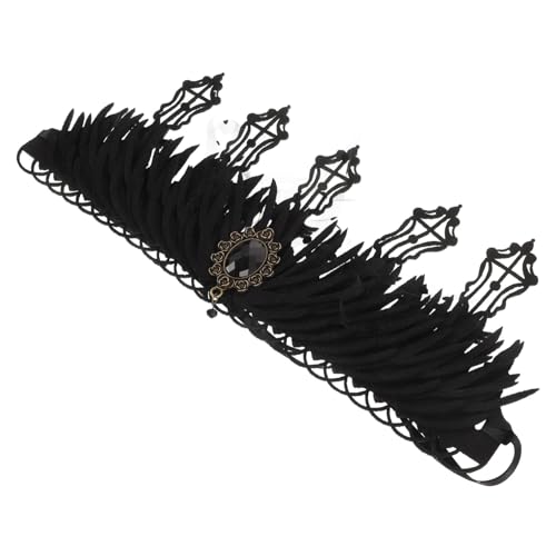 LIFKOME Vintage Barock Tiara Damen Gothic Krone Kopfschmuck für Hochzeit Halloween Cosplay Party Braut Zubehör von LIFKOME