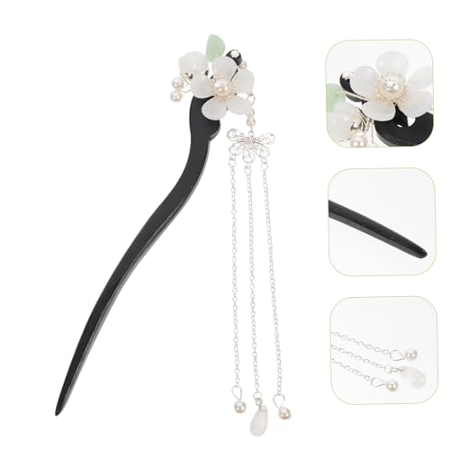 LIFKOME Vintage Chinesische Holz haarstäbchen mit Blumenanhänger und Quaste Eleganter Haarschmuck für Damen Fester Sitz für Dutt und Hochsteckfrisur für Partys und Cosplay von LIFKOME