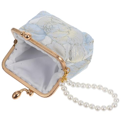 LIFKOME Vintage Floral Handtasche Mit Kunstperlen-Trageriemen Eleganter Abend-Clutch Für Hochzeiten Und Anlässe Handgefertigte Damen Geldbörse Im Chinesischen Brokatdesign von LIFKOME