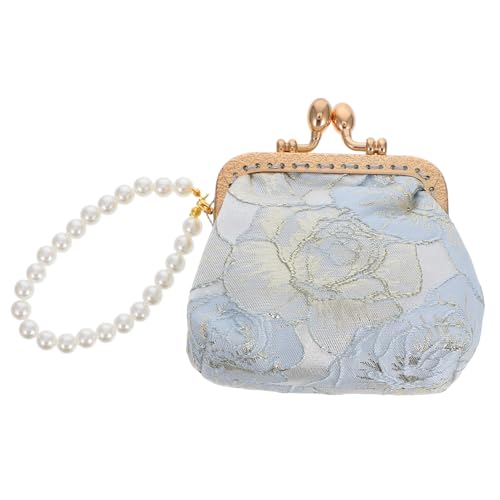 LIFKOME Vintage Handtasche Mit Perlenhandle Elegante Abend-Clutch Für Hochzeiten Und Events Bestickt Mit Floralen Motiven Für Damen Und Mädchen Kleine Geldbörse Im Chinesischen -Stil von LIFKOME