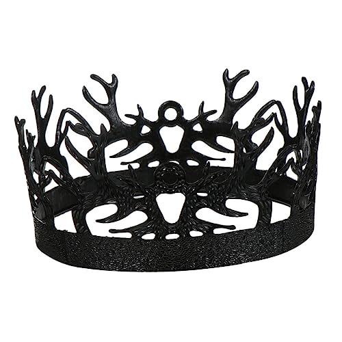LIFKOME Königskrone Aus Legierung Retro-schwarze Krone Für Herren Cosplay-tiara Mittelalterlicher Kopfschmuck Für Hochzeit Party Und Theater von LIFKOME