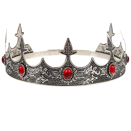 LIFKOME Vintage-Königskrone Aus Metall Königliche Krone Prinz-Tiara Juwelenbesetzter Kronen-Kopfschmuck Für Hochzeit Geburtstag Abschlussball Party-Dekoration von LIFKOME