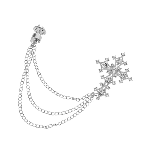 LIFKOME Vintage Kreuzbrosche mit Quastenanhänger Funkelnder Strass Metall-punk-style Vielseitige Anstecknadel für Pullover Mantel Cardigan Damen und Mädchen Modisches Accessoire von LIFKOME