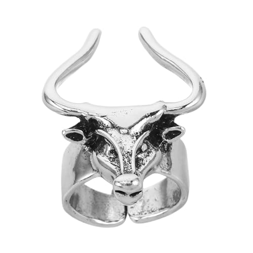 LIFKOME Vintage Punk Metallring für Herren Robuster Verstellbarer Fingerring mit Retro männlichem Stil Modisches Statement für Single männer Langlebiger Schmuck aus Metall von LIFKOME
