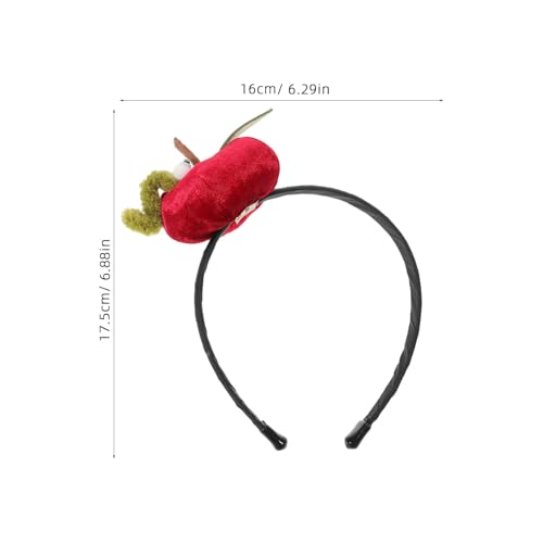 LIFKOME Vintage Rotes Stirnband Apfeldesign Niedliches Samtiges Haarband für Damen Leichtes und Bequemes Weihnachts kopfschmuck accessoire für Festliche Anlässe von LIFKOME