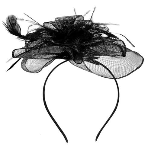 LIFKOME Netz-haarspange Fascinator Für Damen Vintage Schleier Hut Kopfschmuck Für Hochzeit Bankett Und Party Stirnband Fascinator-clip Mit Federdetail von LIFKOME