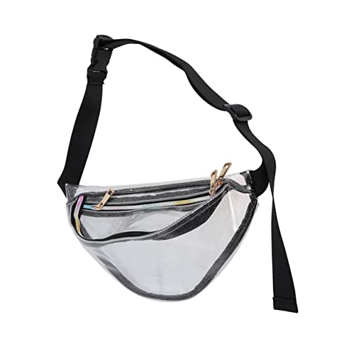 LIFKOME Transparente Damen Brusttasche Leichter Umhängetasche Aus PVC Mit Blumenmuster-Stickerei Verstellbare Schultertasche Für Handy Geldbörse Karten Und Schlüssel von LIFKOME