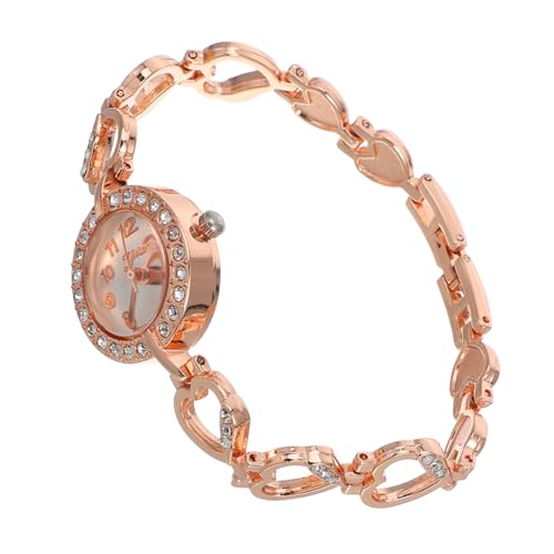 LIFKOME Digitaluhr Für Damen Armbanduhr Mit Quarzwerk Strass-handgelenksdekoration Modisches Design Zarte Roségoldfarbe von LIFKOME