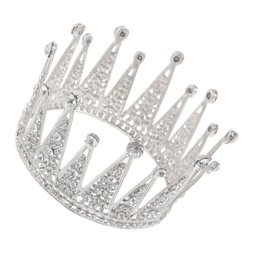 LIFKOME Vollrunde Haarkrone mit Funkelnden Strasssteinen Barock-tiara Hochzeitshaarspange für Damen Vielseitiges Party Geburtstags-accessoire Silberfarben von LIFKOME