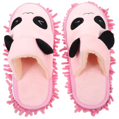 LIFKOME Waschbare Mopp hausschuhe mit Anti rutsch sohle Wiederverwendbare Langlebige Bodenreinigungs putzschuhe für Wohnzimmer und Schlafzimmer Effektive Staub Haaraufnahme von LIFKOME