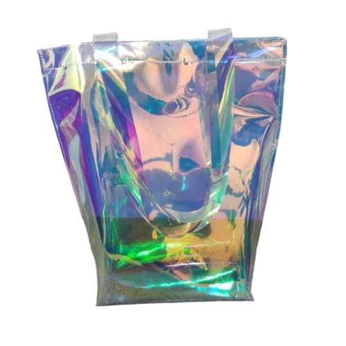 LIFKOME Wasserdichte PVC Handtasche mit Großer Kapazität Modische Klare Tote Bag für Strand Reisen und Alltag Langlebige Umhängetasche mit Trendigem Design für Damen und Familie von LIFKOME