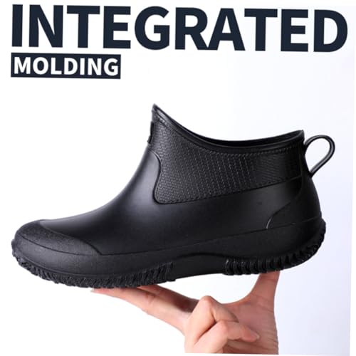 LIFKOME Wasserdichte Rutschfeste Kurzschaftige Arbeitsschutzhülle für Herren und Damen Verschleißfeste Outdoor Regenüberschuhe mit Stoßdämpfender Sohle Leichter Schutz für Herbst und von LIFKOME