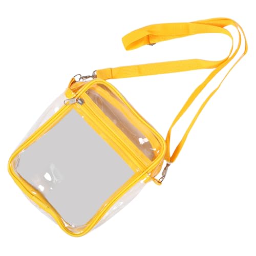 LIFKOME Wasserdichte Transparente Umhängetasche aus PVC Kompakte Schultertasche für Reisen Sport Outdoor aktivitäten Multifunktionale Wetterfeste Dokumenten Elektronikaufbewahrung Gelb von LIFKOME