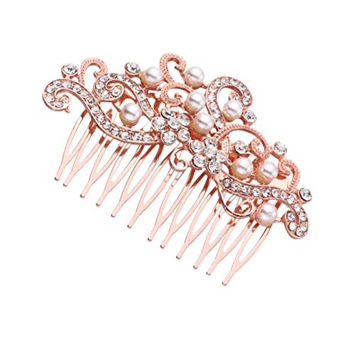 LIFKOME Wasserdichter Brautschmuck Haarkamm mit Kristallen Eleganter Haarreif in Roségold für Hochzeit Party und Besondere Anlässe Modisches Haarschmuck Accessoire für Frauen von LIFKOME
