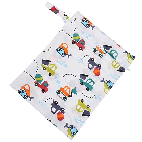 LIFKOME Wasserdichter Wickelrucksack Multifunktionale Wickeltasche für Unterwegs Wiederverwendbar mit Einzelfach und Autos Muster für Feuchte Windeln und von LIFKOME