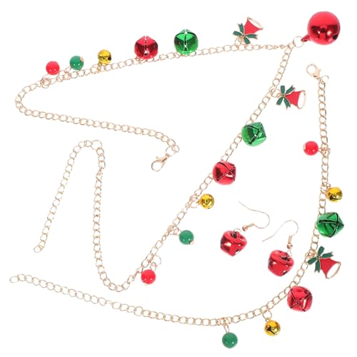 LIFKOME Weihnachtliche Schmuckset Damen mit Glocken Armband Halskette und Ohrringe Leichtes Design Verspielte Glocken für Festliche Outfits und Weihnachtsfeiern von LIFKOME