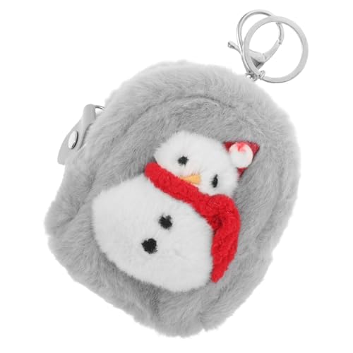 LIFKOME Mini Cute Snowman Plush Keychain Wallet Kawaii Geldbörse Für Frauen Multifunktionale Plüsch Münztasche Für Ohrenhörer Schlüssel Und Kleingeld Für Weihnachten von LIFKOME