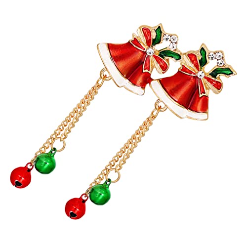 LIFKOME Weihnachtsbrosche Pin mit Kreativem Glocken Design Dekorative Anstecknadel für Kleidung Schals und Hüte Rot mit Strasssteinen für Festliche Anlässe von LIFKOME
