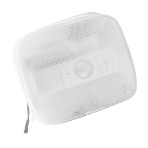 LIFKOME Weiße Eva Netzstoff Kosmetiktasche mit Reißverschluss Multifunktionaler Kulturbeutel für Reisen Schminktasche und Organizer Kompakt und Tragbar von LIFKOME