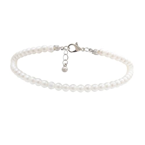 LIFKOME Weiße Fußkette mit Künstlichen Perlen Handgefertigte Verstellbare Ankle Jewelry für Damen Vielseitige Einzelkettenschmuck Langlebige und Stilvolle Fußdekoration von LIFKOME
