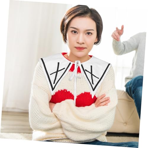 LIFKOME Weißer Vintage Fake Collar Damen Abnehmbar Weicher Baumwollstoff Stilvoller Retro Kragen Vielseitig Kombinierbar für Blusen Kleider Büro und Freizeit Modisches Zubehör von LIFKOME
